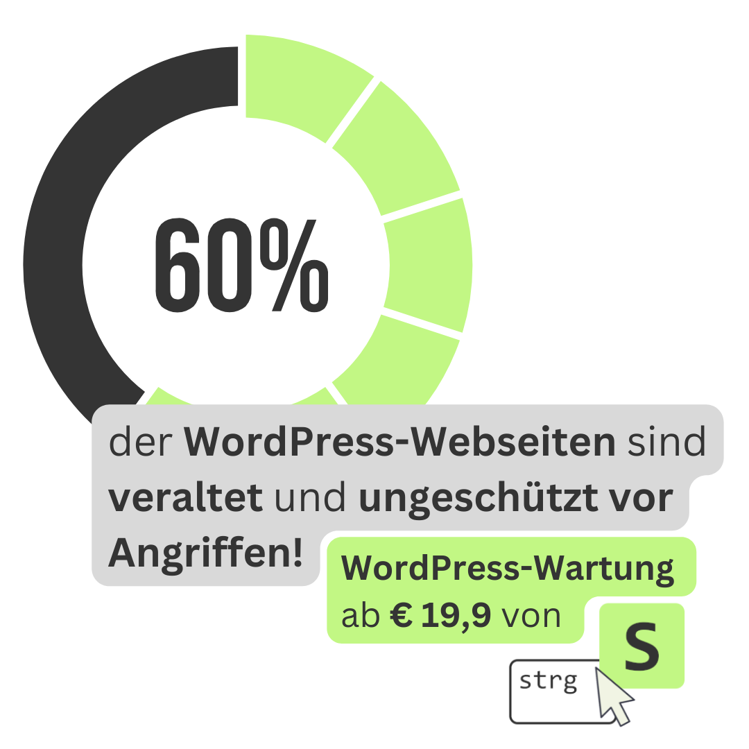 strg-S IT WordPress Wartung 60% der WordPress Webseiten sind veraltet